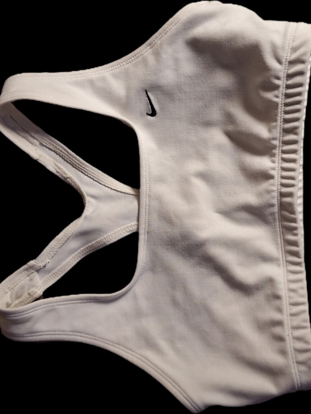 Vintage 1990s Nike White Sports Bra with Black Embroided Swoosh